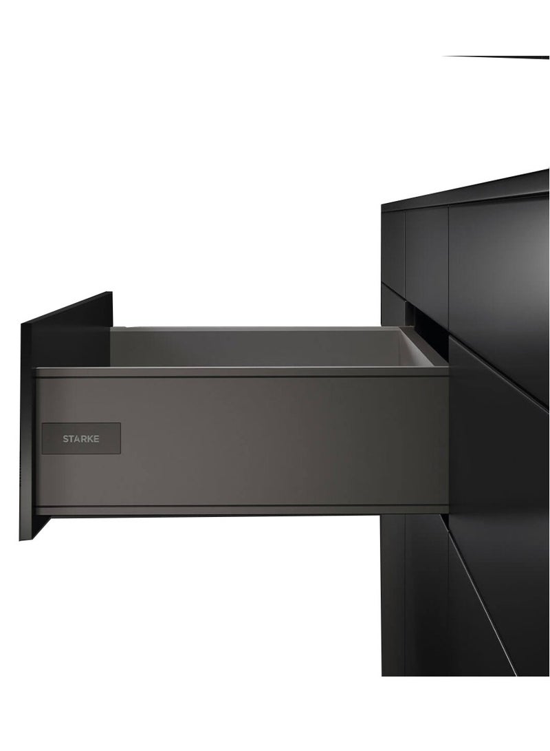 STARKE Cabinet Drawer Box Complete with Slides Anti-Rust Aviation Aluminum Alloy Drawer Box Set, 99 mm Back Panel 12mm Ultra Thin Mid-Cut Drawer Grey (Jane Series Mid-Cut) (440-450 mm)  - Image 1