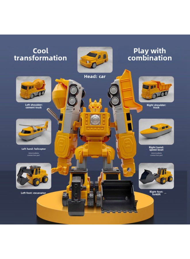 Magnetic Deformation Engineering Vehicle Children's Toy Car Building Blocks Assembled Magnetic Puzzle Robot King Kong Armor Boy-Color:Engineering Series -26 Piece Set-Storage Box - Image 3