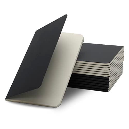 TWONE Pocket Notebook, 12 Pack Thin Cover Small Notebook for Taking Notes, Plain Paper, 30 Sheets, 3-1/2” x 5-1/2”, Black Cover - Image 1