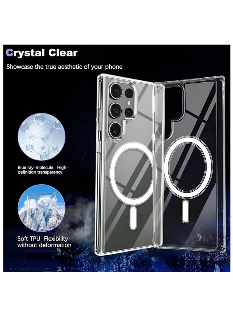 traditious Clear Magnetic Case for Samsung Galaxy S22 Ultra - Magsafe Card Wallet & Wireless Charger Compatible, Shockproof with Screen & Camera Protection  - Image 5