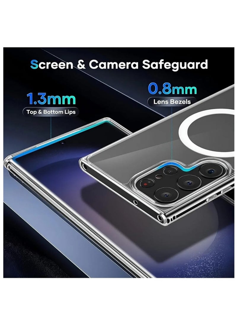 traditious Clear Magnetic Case for Samsung Galaxy S22 Ultra - Magsafe Card Wallet & Wireless Charger Compatible, Shockproof with Screen & Camera Protection  - Image 4