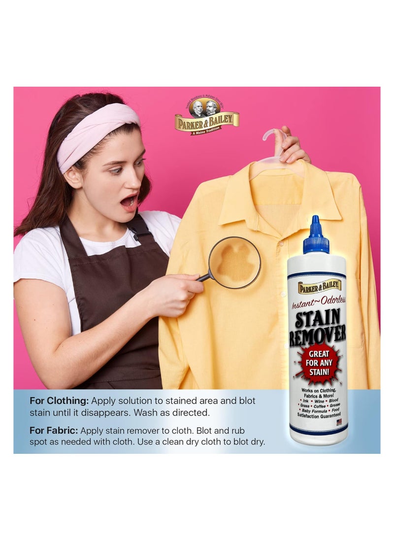 Parker & Bailey Parker And Bailey Liquid Stain Remover - Instant Stain Removal On Laundry Clothing Fabric Ink Grease Blood Grass Coffee Wine Food Carpet Upholstery Spot Cleaner Odor Free Detergent Booster 8Oz  - Image 3