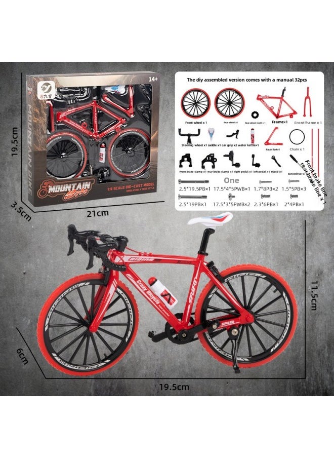 Generic - DIY Assembled Alloy Bicycle Model Special For 1: 8 Simulation Bicycle Disassembly And Assembly Model Ornaments-Color:Diy Assembled Model  Chinese Color Box - Image 1