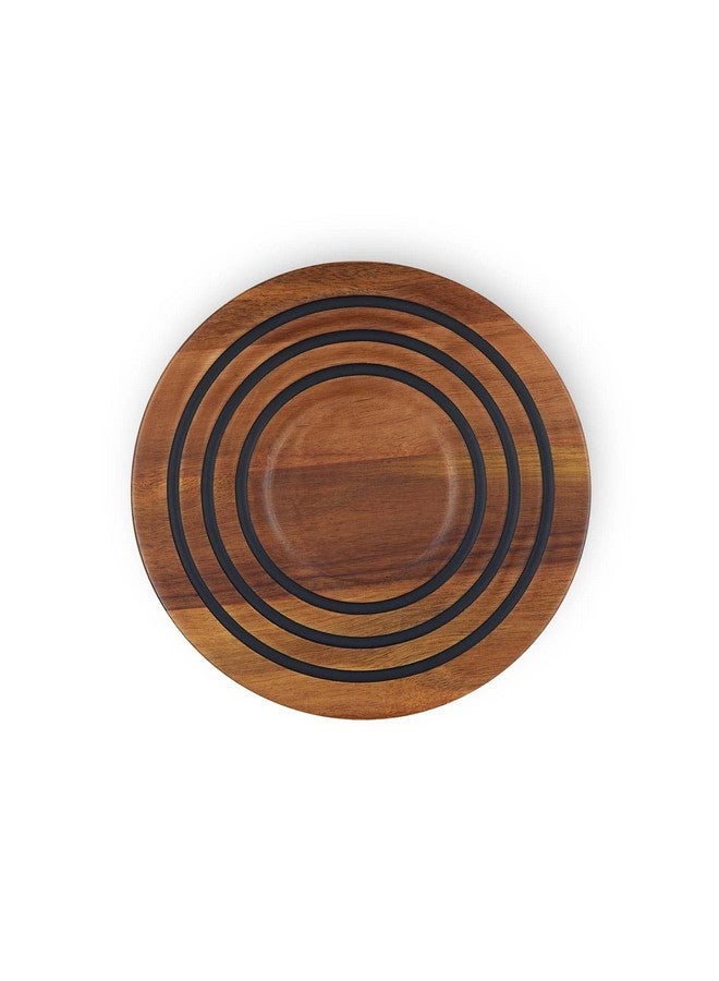 Le Creuset Le Creuset Magnetic Wooden Trivet, Acacia Wood with Black Silicone Rings  - Image 1