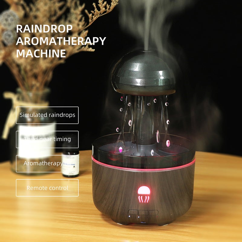 NAGOMI White Ultrasonic Aroma Diffuser with Rotating Jellyfish Design, Colorful Atmosphere Light, and Rain Effect - Image 3