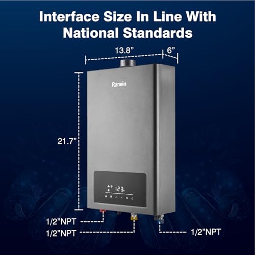 Ranein Propane Gas Tankless Water Heater, Indoor Max 3.6 GPM, 80,000 BTU Instant Hot Water Heater - Image 3