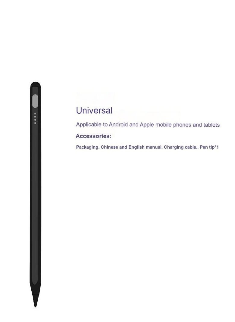 TecV - Universal Stylus Pen for Apple & Android Devices, Compatible with iPhones, iPads, Samsung, Huawei, Xiaomi, and More, Precision Writing, No Bluetooth or App Required, with 1 Pen Tip + Charging Cable + Manual – Black - Image 1