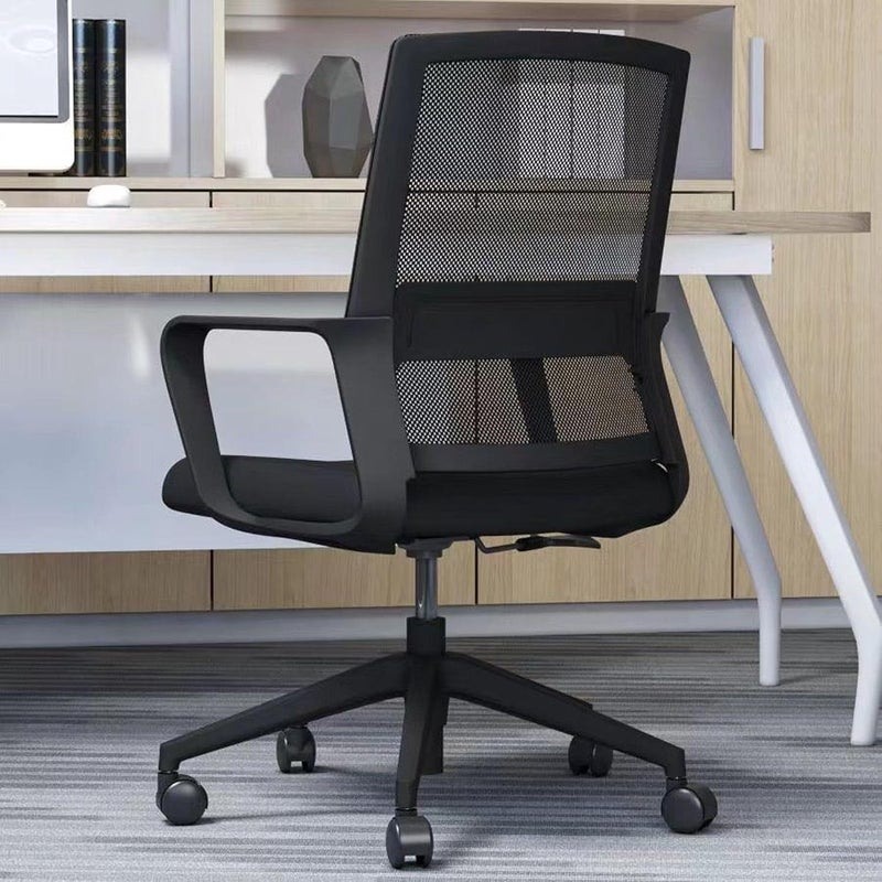 sulfar Office Chair,Comfort Ergonomic Height Adjustable Desk Chair with Lumbar Support Backrest (Black) - Image 2