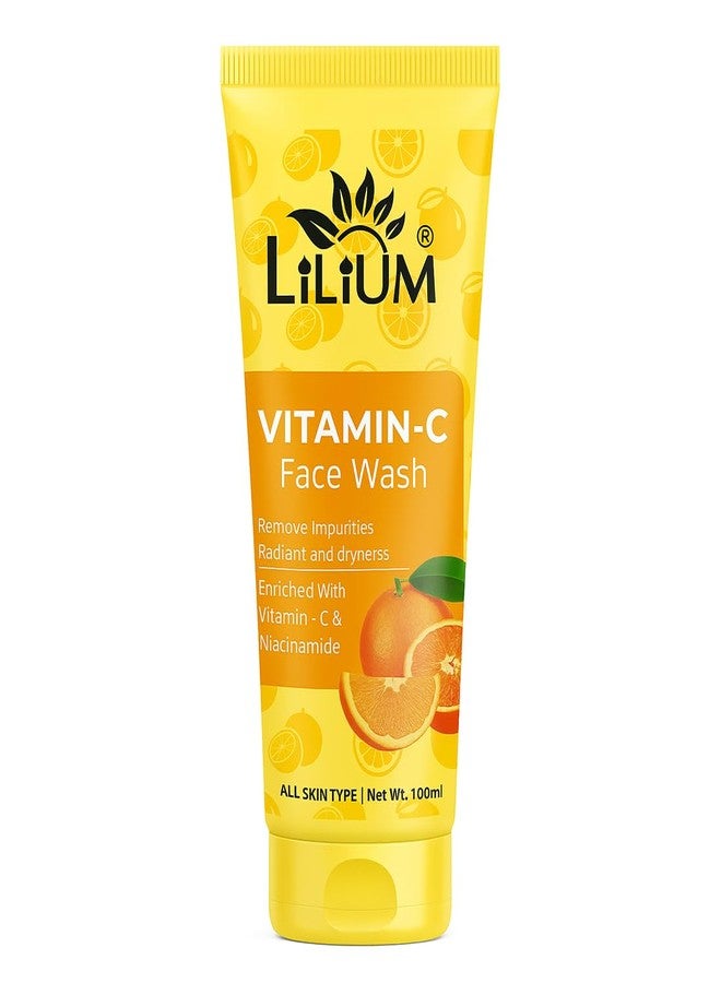 Lilium Vitamin C Face Wash 100ml | Enriched with Vitamin C Orange & Aloe Vera | Skin Lightening & Spot Correction | Paraben Free | All Skin Types - Image 1