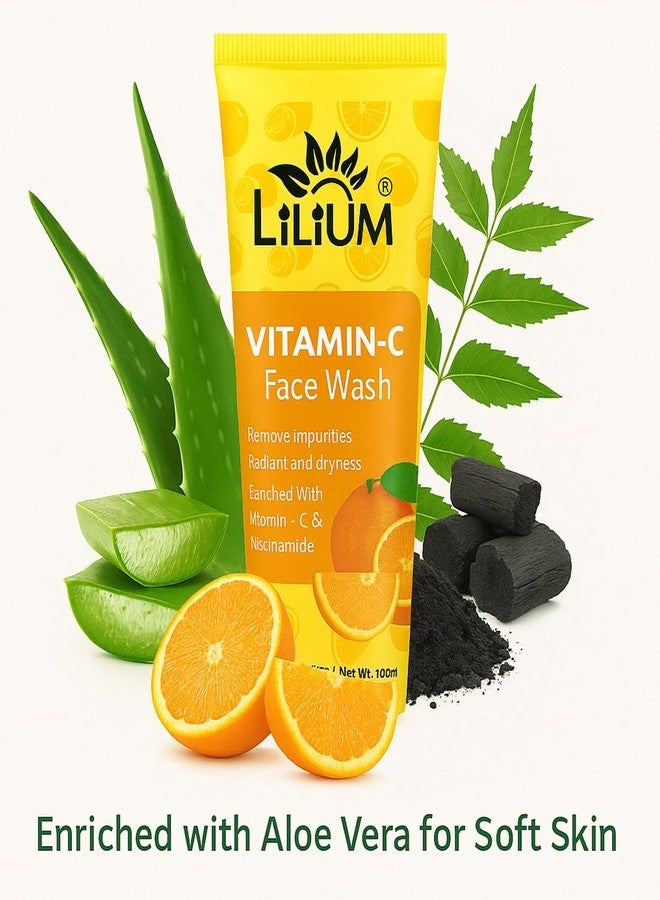 Lilium Vitamin C Face Wash 100ml | Enriched with Vitamin C Orange & Aloe Vera | Skin Lightening & Spot Correction | Paraben Free | All Skin Types - Image 5