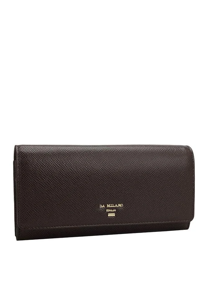 دا ميلانو محفظة نسائية جلد طبيعي بني