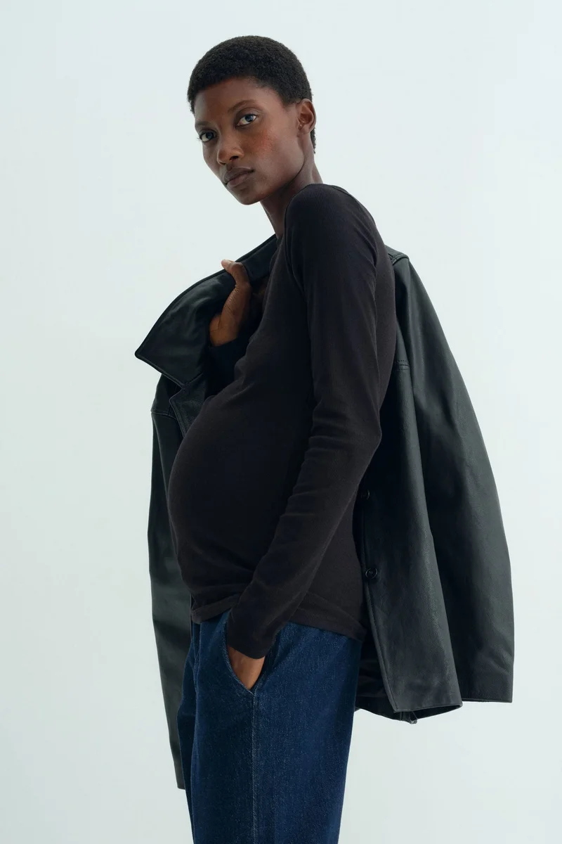 H&M  MAMA Ribbed jersey top for Women | Best Price UAE