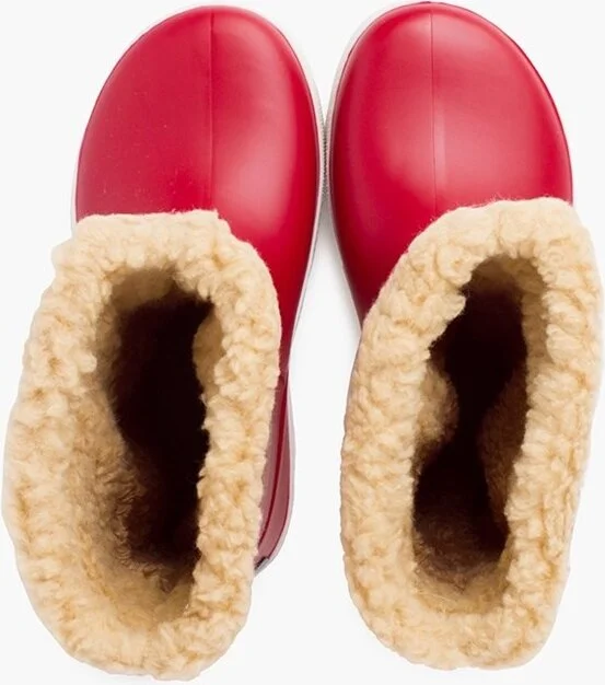 Igor W10207 Splash Nautico Borreguito Brand Unisex Rain Boots with Curly Fur Inside Red
