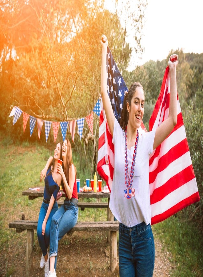 Moon Boat 72PCS 4th of July Accessories Necklaces: Blue White and Red Beads Bulk, Patriotic Party Independence Memorial Day Favors Toys Decorations - Image 3