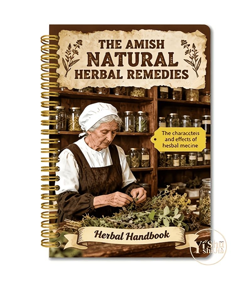 2026 Edition Amish Family Pharmacist Herbalist Notebook Vintage Herbal Book with Plant Based Traditional Remedies Durable Cover High Quality Paper 5.5 X 8.3 Inches - Image 1
