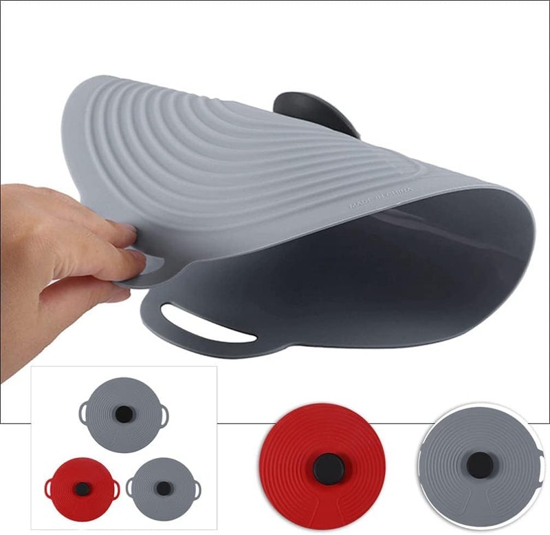 3 Pcs Silicone Pot Covers Bowl Covers Pans Round Food Covers Universal Lid Covers Replacement Kitchen Utensils for Skillet Pots Pans Cookware - Image 2