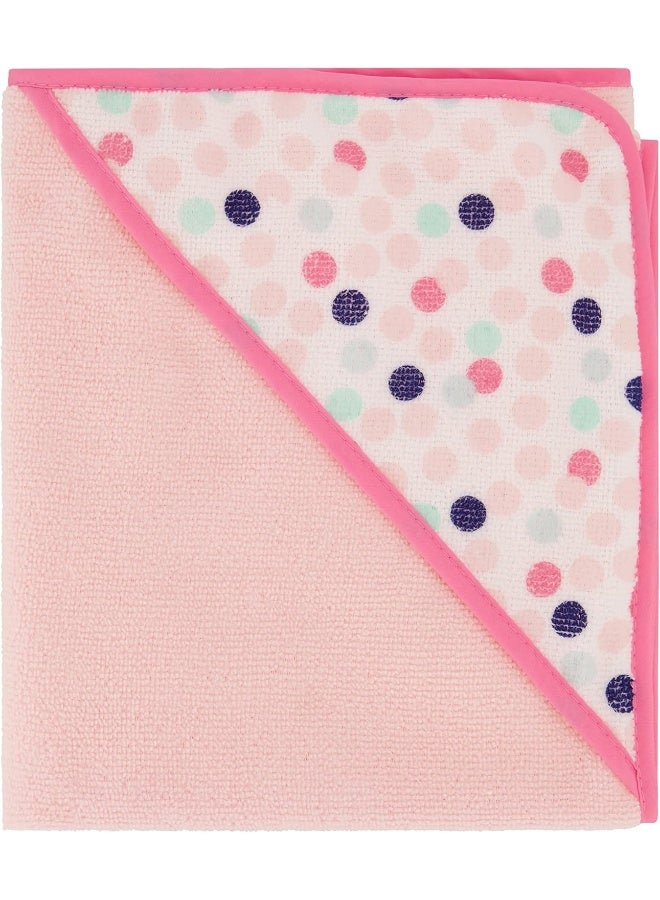 Cudlie Buttons & Stitches Baby Girl 3 Pack Rolled/Carded Hooded Towels in Blooms & Dots Print, GS71731 - Image 5