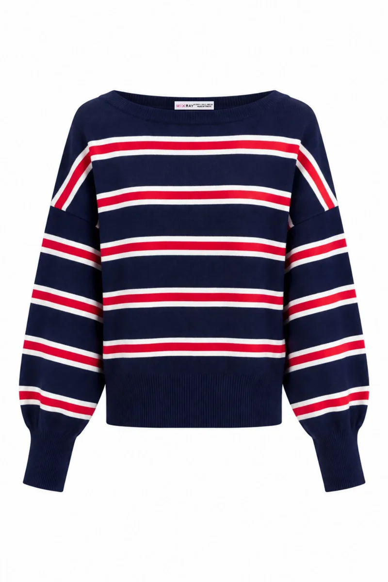Mixray Mixray Ribbed Boat Neck Sweater