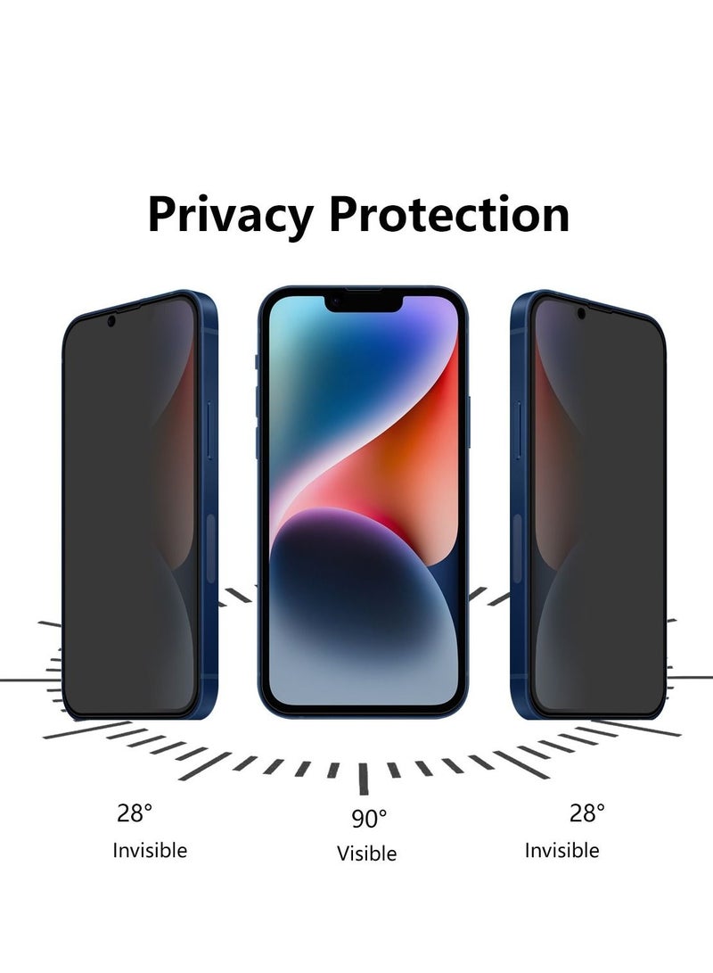 BORTONY Pack of 2 iPhone 14 Plus Privacy Full Coverage Screen Protector Anti-Spy Tempered Glass Film Edge to Edge Protection Case Friendly for Apple iPhone 14 Plus 6.7-Inch - Image 2