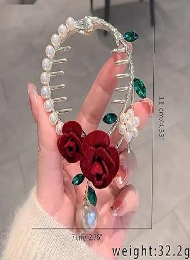 glimm style rose shape hair clip high ponytail woman hairpin female hair accessories elegant wedding party hair claw barettes and hair clip for girls cute hair claw - Image 5