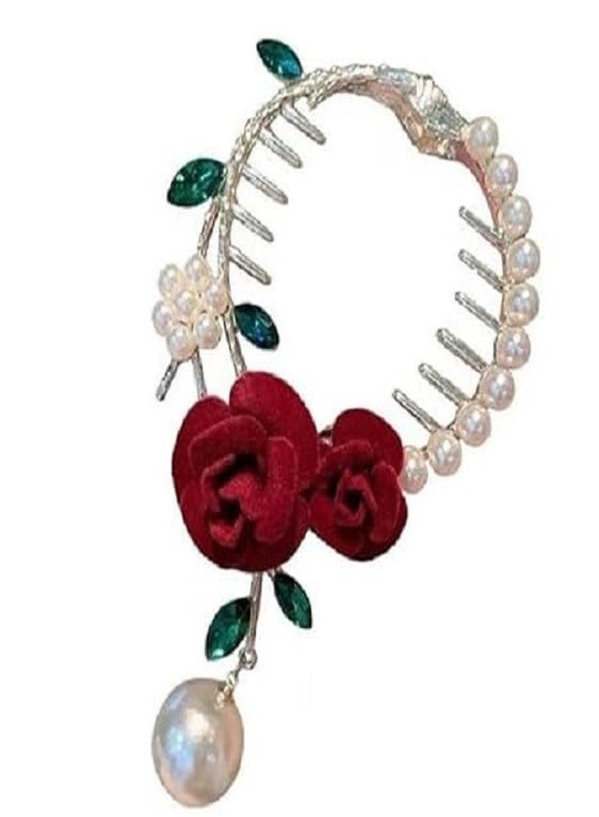 glimm style rose shape hair clip high ponytail woman hairpin female hair accessories elegant wedding party hair claw barettes and hair clip for girls cute hair claw - Image 1