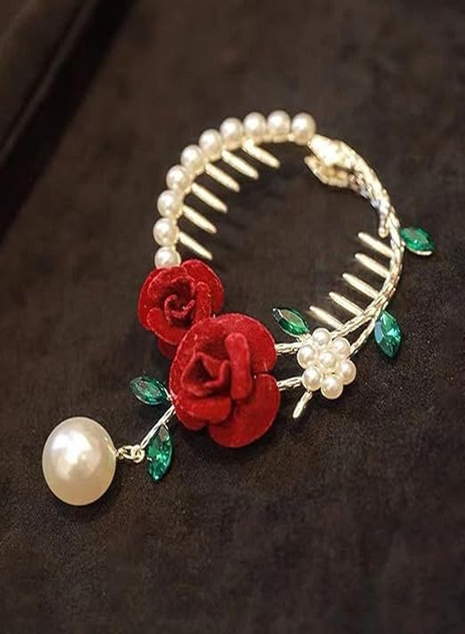glimm style rose shape hair clip high ponytail woman hairpin female hair accessories elegant wedding party hair claw barettes and hair clip for girls cute hair claw - Image 2