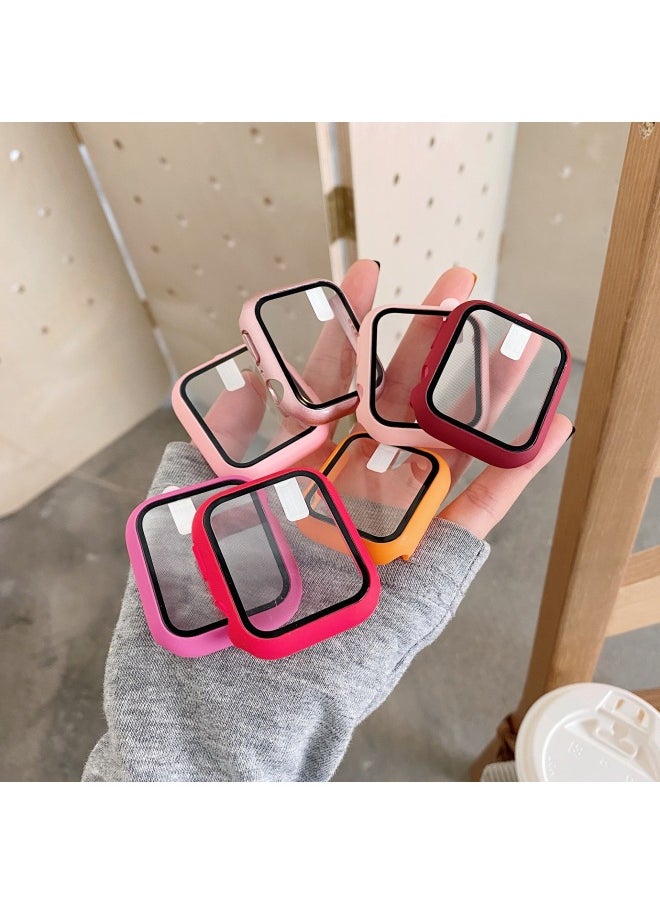 Generic - Suitable For Apple Watch Pc Plastic Protective Case Solid Color Integrated Protective Case Iwatch34567SE8 Representative Shell-Color:Rose Gold-Appearance Size:42mm Carton Packaging - Image 1