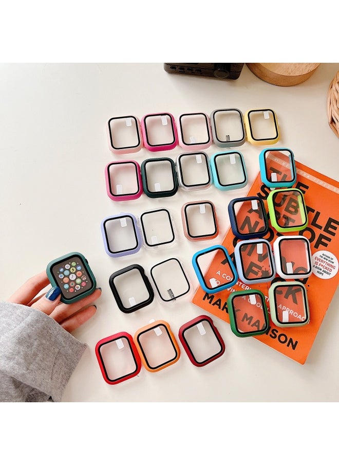 Generic - Suitable For Apple Watch Pc Plastic Protective Case Solid Color Integrated Protective Case Iwatch34567SE8 Representative Shell-Color:Rose Gold-Appearance Size:42mm Carton Packaging - Image 1