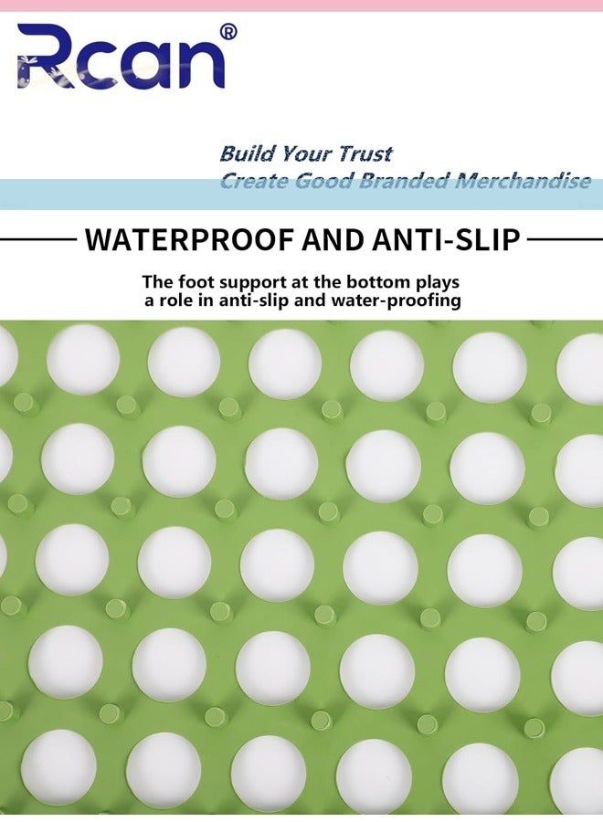 12 Pack Interlocking Non Slip Drainage Rubber Floor Tiles 30 x 30 cm Soft PVC Bath Shower Floor Mat Massage Soft Cushion Floor Tiles Drainage Holes for Bathroom Kitchen Pool Wet Areas - view 3