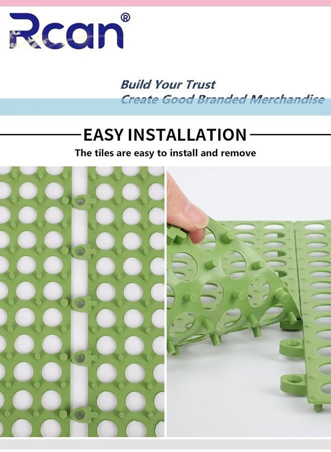 12 Pack Interlocking Non Slip Drainage Rubber Floor Tiles 30 x 30 cm Soft PVC Bath Shower Floor Mat Massage Soft Cushion Floor Tiles Drainage Holes for Bathroom Kitchen Pool Wet Areas - view 5