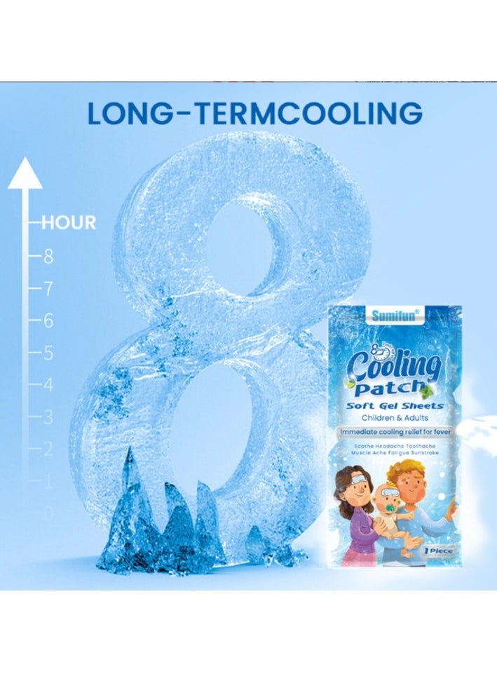 Sumifun Cooling Patches, Fever Patches for Kids And Adults Fever Discomfort & Pain Relief, Cooling Relief Fever Reducer, Soothe Headache Pain, Instant Physical Cooling Patch10 Packs  - Image 5
