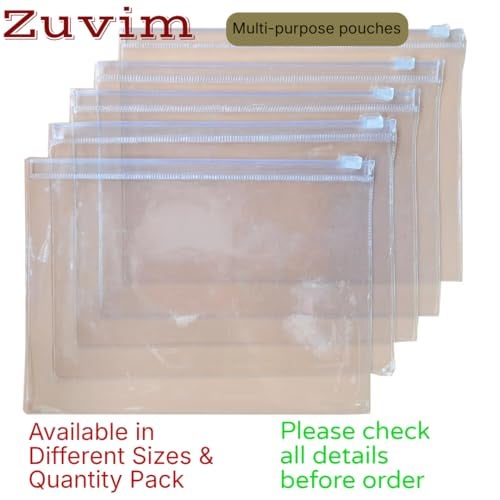 Zuvim Polyester Blend Transparent Multipurpose Storage Pouch, 25 Pack, 4x6 Inches, Clear, Minimalist, Jewelry, Makeup, Travel Accessories, Stationery, Personal Care Products Organizer - Image 5