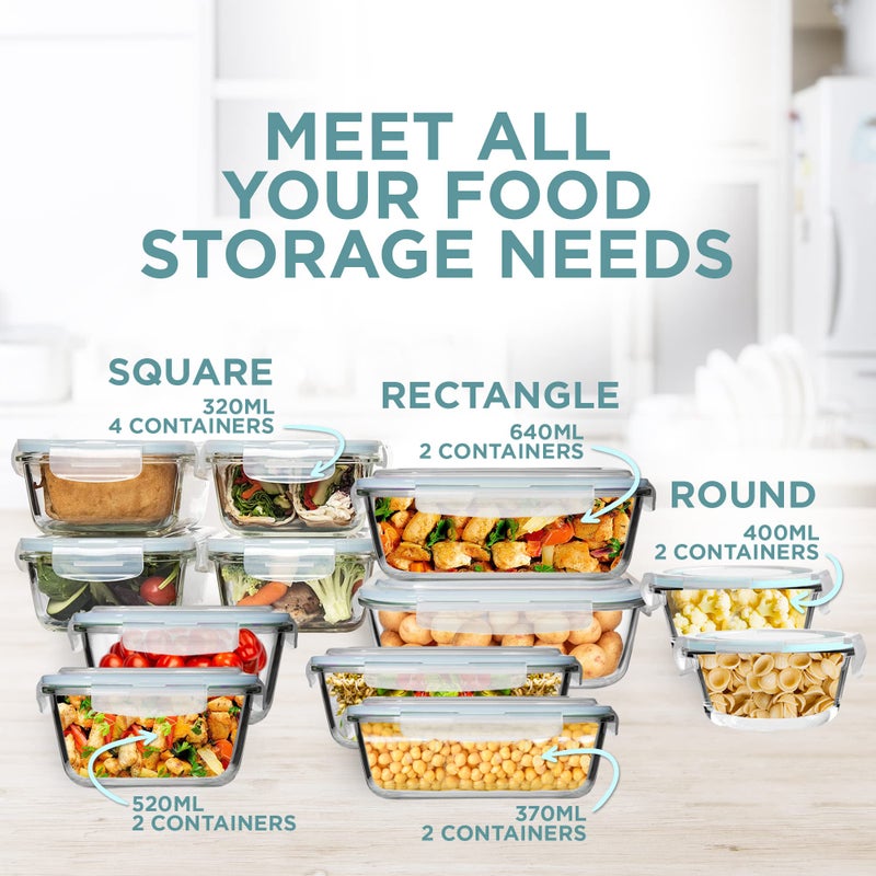 Razab 24 Pc Airtight Glass Food Storage Containers - Glass Meal Prep Containers - Freezer to Oven Safe - Steam Release Valve BPA/PVC Free - Airtight Glass Bento Boxes - Leak Proof (12 lids & 12 Containers) - Image 3