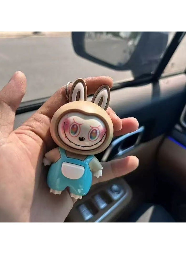 لابوبو سلسلة مفاتيح Labubu قابلة للدوران وذات وجهين – دمية لطيفة للتسلية، لعبة لتخفيف التوتر وديكور مكتبي صغير (أخضر فاتح) - Image 2