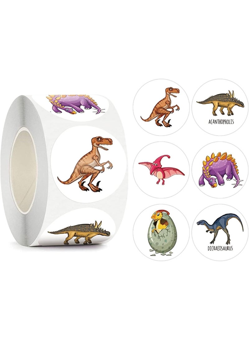 robotgcc Dinosaur Reward Stickers 500 Pcs | 3.8 cm Waterproof Round Labels | Kids Learning and Teacher Classroom Rewards | Random Delivery (3 Versions) - Image 3