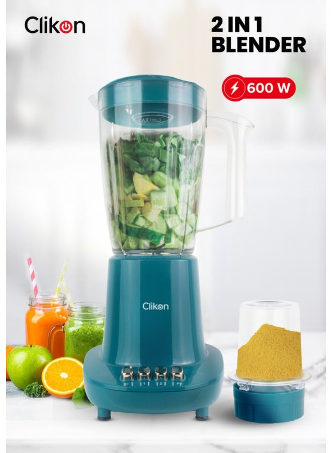 Clikon 2-In-1 Juicer Blender Chopper Set 1.5 L 600 W CK2668 Green - Image 1