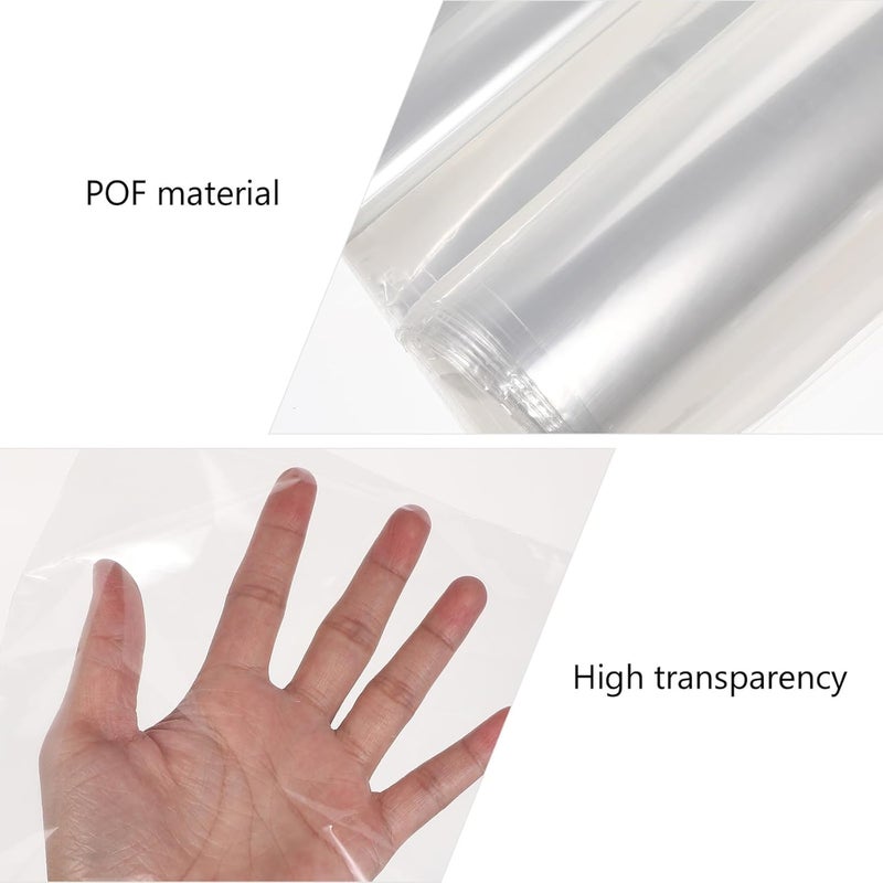 Hemobllo Heat Shrink Wrap Bags : 200Pcs Clear PVC Heat Shrinkable Film Bags for Packagaing Soap Shoes Books, 25X19X0.1cm - Image 3