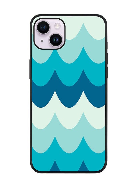 Rugged Black edge case for Apple iPhone 14 Slim fit Soft Case Flexible Rubber Edges Anti Drop TPU Gel Thin Cover - Wavy Waves