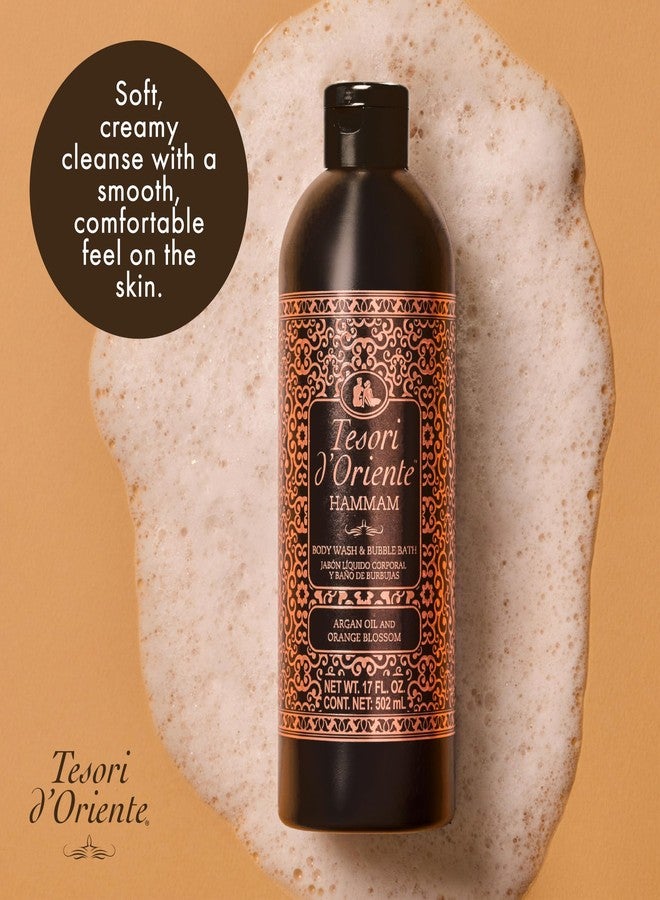 Tesori d'Oriente Tesori d’Oriente Hammam Body Wash & Bubble Bath, 17.5 fl oz, Gentle, Hydrating Shower Gel with Argan Oil & Vitamin E, Warm Orange Blossom Scented, No Silicones, Parabens & Mineral Oil - Image 4