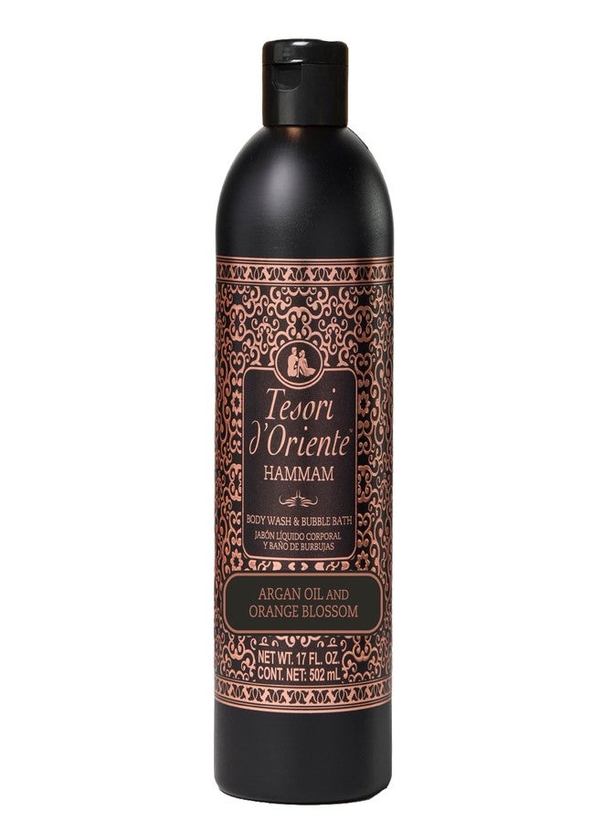 Tesori d'Oriente Tesori d’Oriente Hammam Body Wash & Bubble Bath, 17.5 fl oz, Gentle, Hydrating Shower Gel with Argan Oil & Vitamin E, Warm Orange Blossom Scented, No Silicones, Parabens & Mineral Oil - Image 1