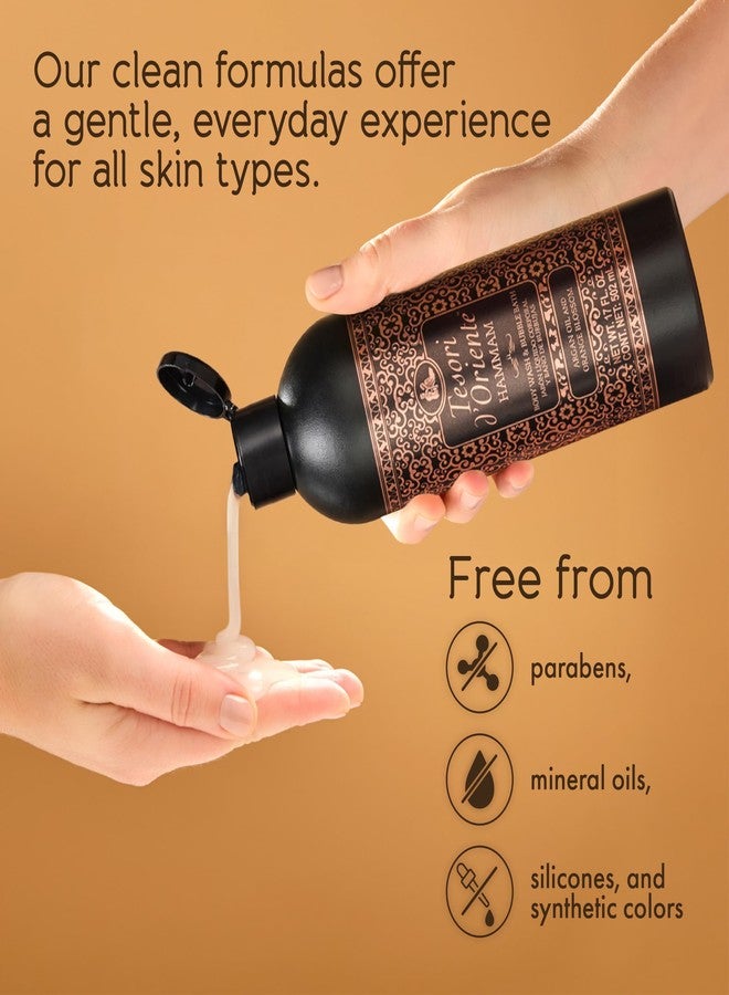 Tesori d'Oriente Tesori d’Oriente Hammam Body Wash & Bubble Bath, 17.5 fl oz, Gentle, Hydrating Shower Gel with Argan Oil & Vitamin E, Warm Orange Blossom Scented, No Silicones, Parabens & Mineral Oil - Image 3