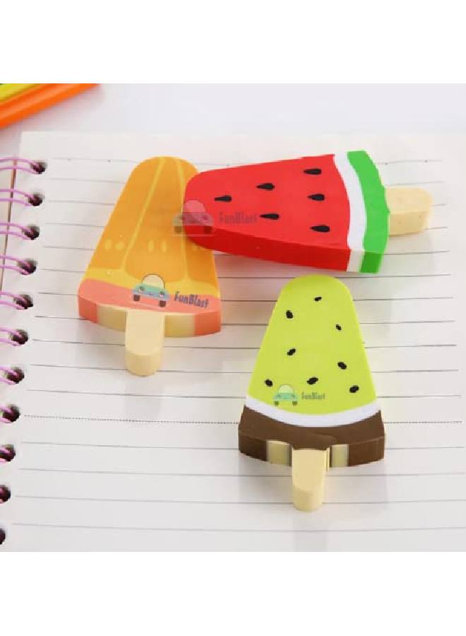 FunBlast Eraser For Kids Ice Cream Eraser Eraser Set Eraser For Kids Stylish Eraser Set For Return Gift Stationary Set For Kids Rubber Eraser For Kids Eraser For Kids For School (3 Pc; Multicolor) - Image 2