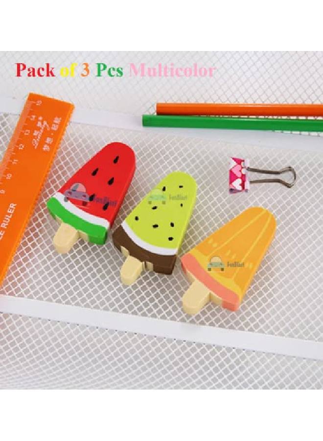 FunBlast Eraser For Kids Ice Cream Eraser Eraser Set Eraser For Kids Stylish Eraser Set For Return Gift Stationary Set For Kids Rubber Eraser For Kids Eraser For Kids For School (3 Pc; Multicolor) - Image 4
