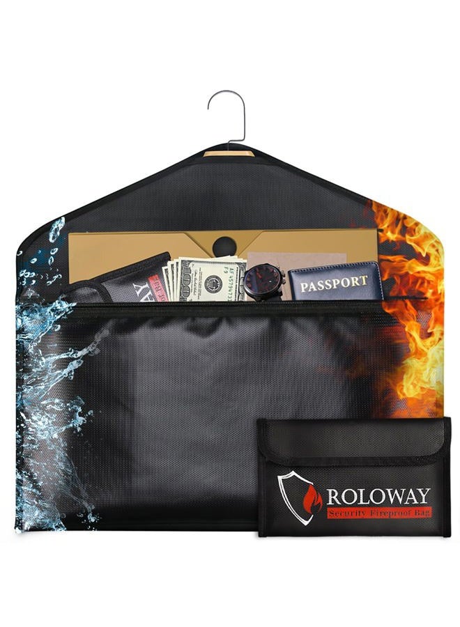 ROLOWAY Hanger Diversion Fireproof Safe, Hidden Compartment for Home & Travel, Secret Safe for Cash Hiding Under Clothes with Small Fireproof Bag - Image 1