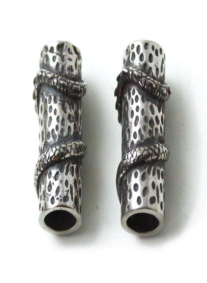 LynnAround Pewter Norse Nordic Viking Dragon Beard Beads Rings, Dwarven Dreadlock Pirate Medieval Hair Beads, Pagan Jewelry - Image 4