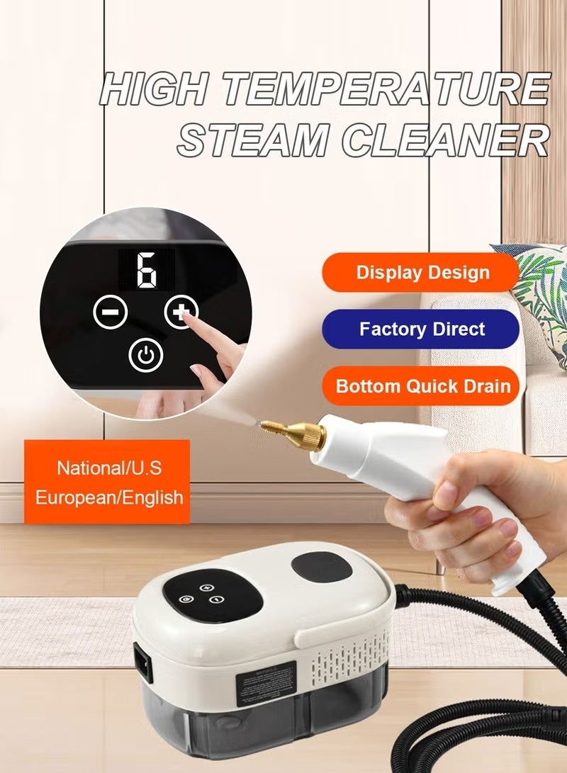 NEXORA SR Steam Cleaner, 2500 W, 3 Bar Steam Pressure, 1.1L, 6 Steam Settings, High Temperature Kills 99.99% of Viruses & Bacteria TC-SC-001 White - Image 4