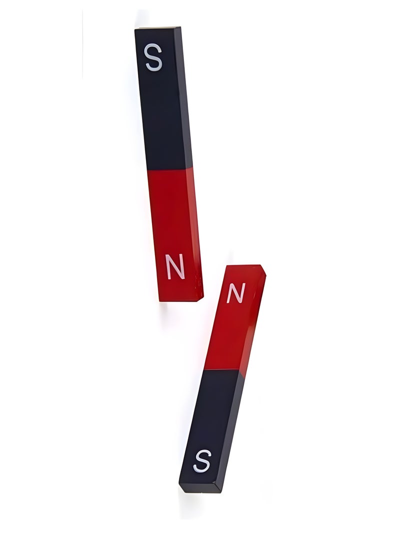 كرافت ماجيك CRAFT MAGIC ، مجموعة مغناطيس شريط تعليمي من 2 للعلوم والتعليم والتجارب والطلاب والمعلمين - تم تحديد الشمال والجنوب - الحجم: (11 مم × 6 مم × 75 مم) - Image 1