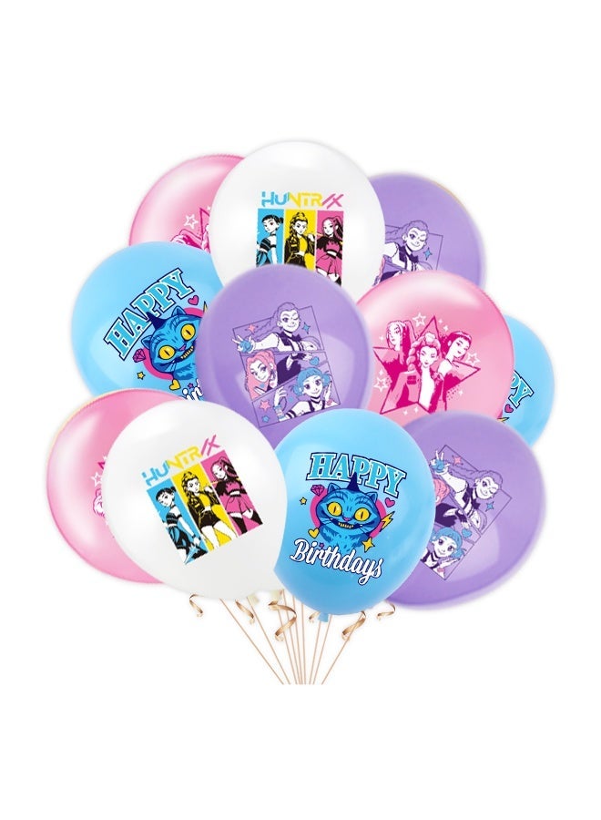 Demon Hunters Balloon Decor Set - Anime Themed Party Supplies with Character Print Banner & Cake Topper for Cosplay Events, Birthday Backdrop Indoor Outdoor Decoration - Image 3