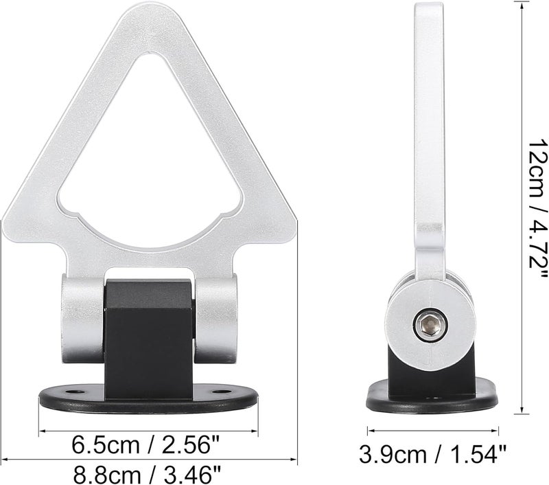 AutoBizarre Car Dummy Tow Hook Bumper Tow Hook 180 Degree Adjustable Self-Adhesive V-Shaped Triangle Shaped Vehicle Towing Hook for Car Decoration Universal for All Cars, SUV (Silver) - Image 3