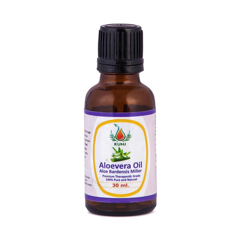 KUNJ KUNJ Aloe Vera Oil Aloe barbadensis miller 100 Pure  Natural Undiluted Therapeutic Grade Steam Distilled For Hair Care Body Care Skin Care Massage  Aromatherapy 30ML - Image 2